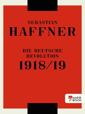 cover image of Die deutsche Revolution 1918/19